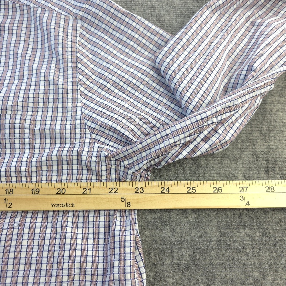 Johnston Murphy‎ Shirt Large Long Sleeve Button Up Multicolor Check Pocket - Picture 4 of 8